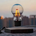 Levitating Desk Lamp floating bulb on walnut base by Everstock Goods