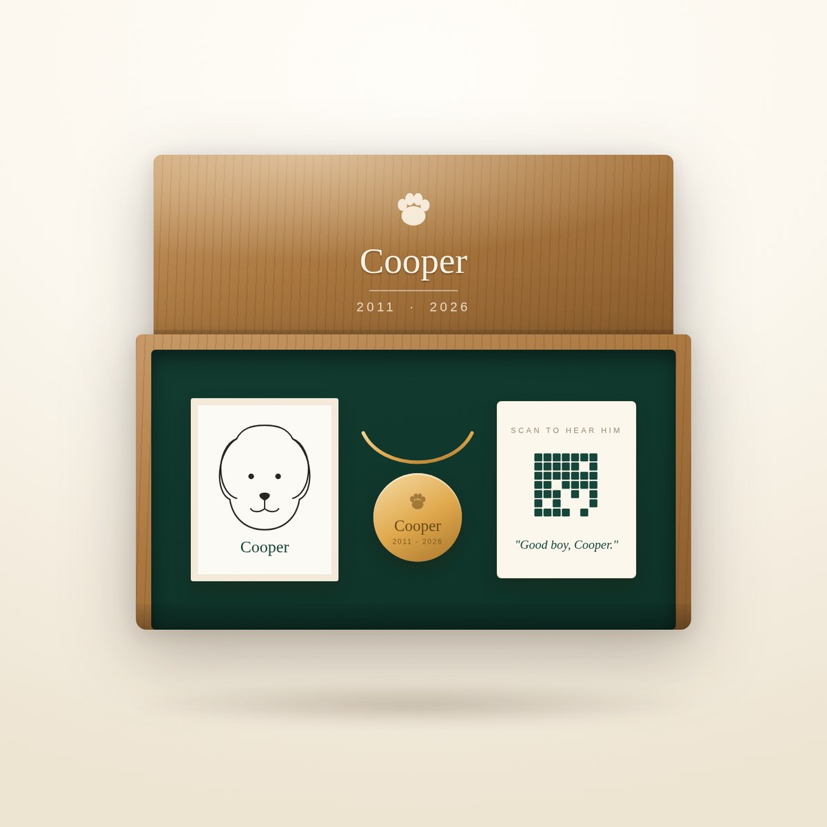 Pet Memorial Keepsake Box, Personalized Remembrance Set by Everstock Goods