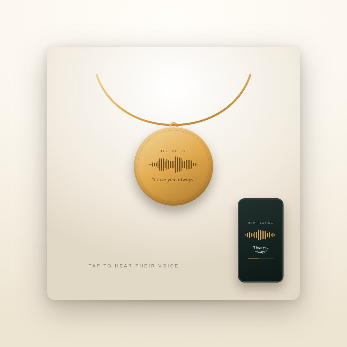 Voice Keepsake Pendant, Tap to Hear Their Voice by Everstock Goods